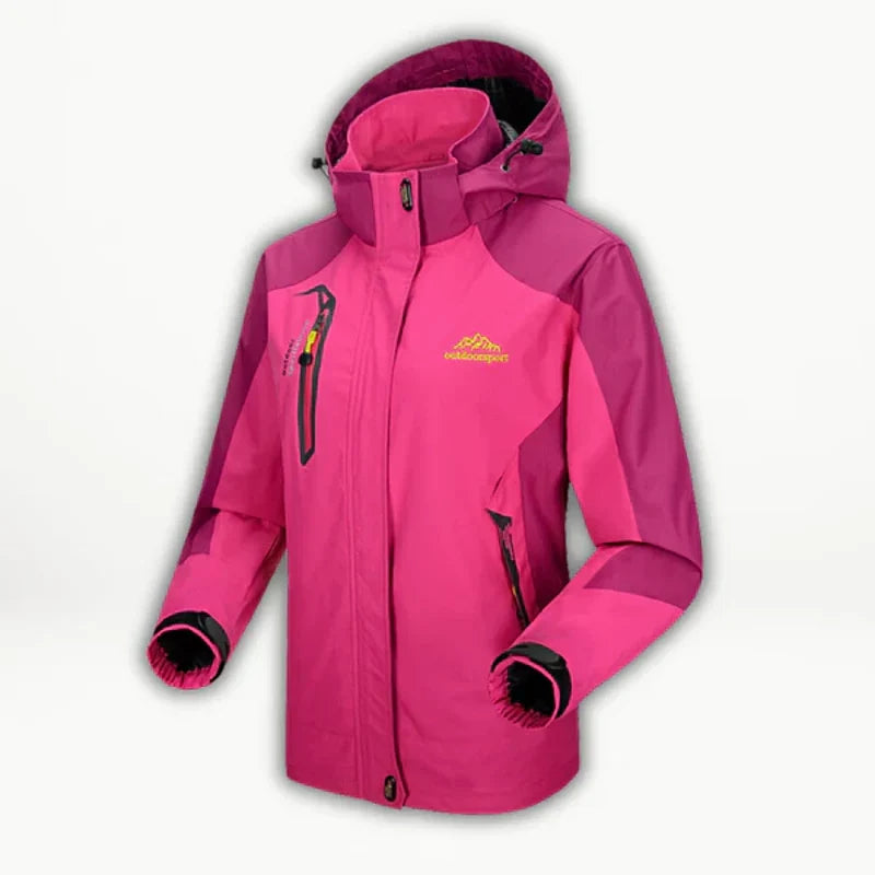 Women's Hooded Rain Jacket with Zip Pockets for Outdoor Days