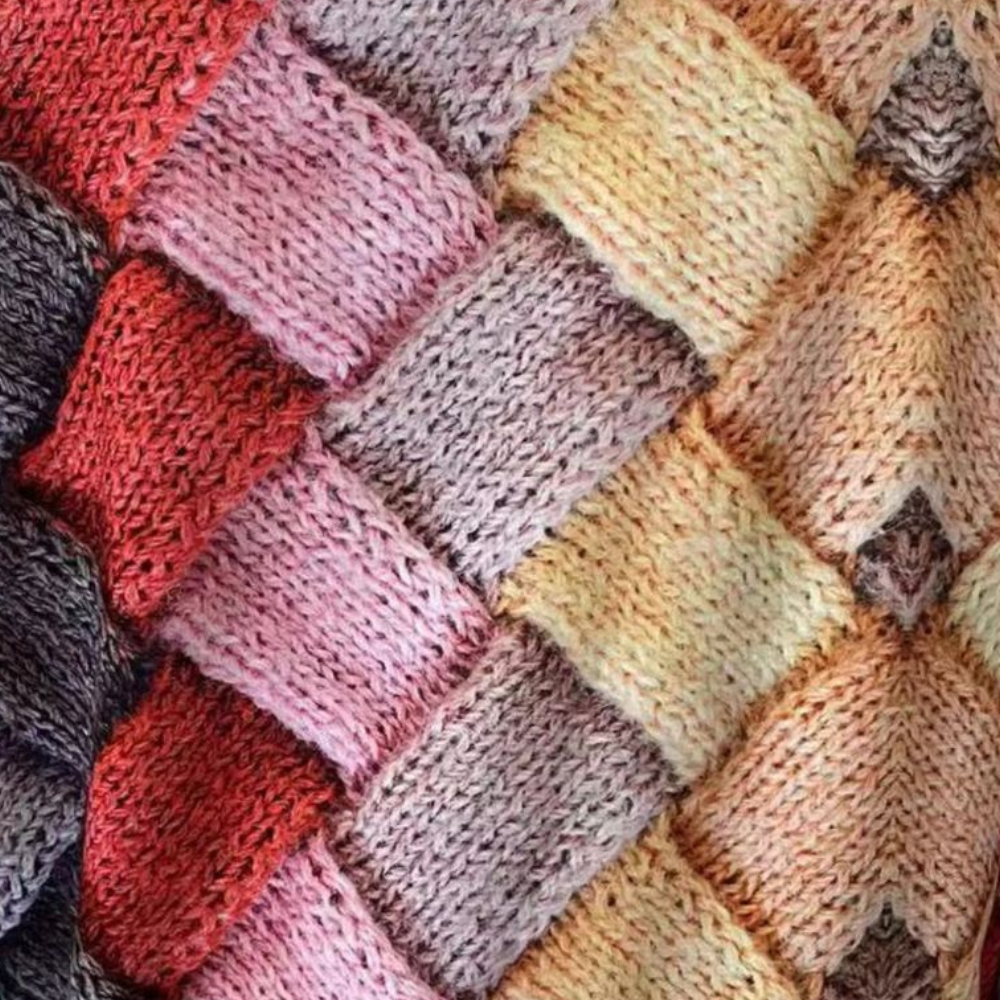 Close-up of the basket weave print