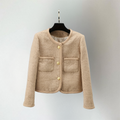 Women's cream boucle-look jacket – front view