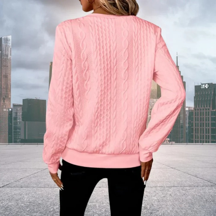 Women's Ring Zip Cable Knit Sweatshirt