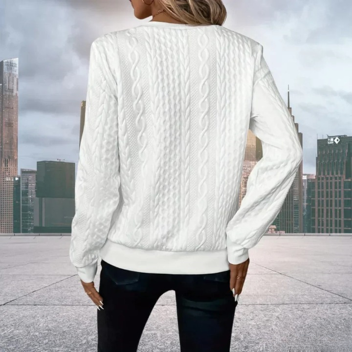 Women's Ring Zip Cable Knit Sweatshirt