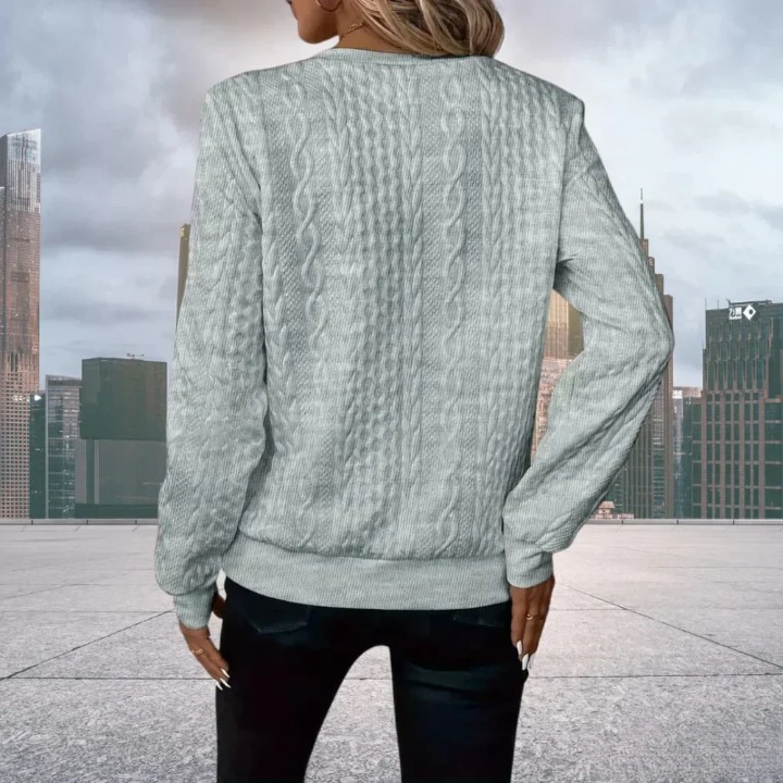 Women's Ring Zip Cable Knit Sweatshirt