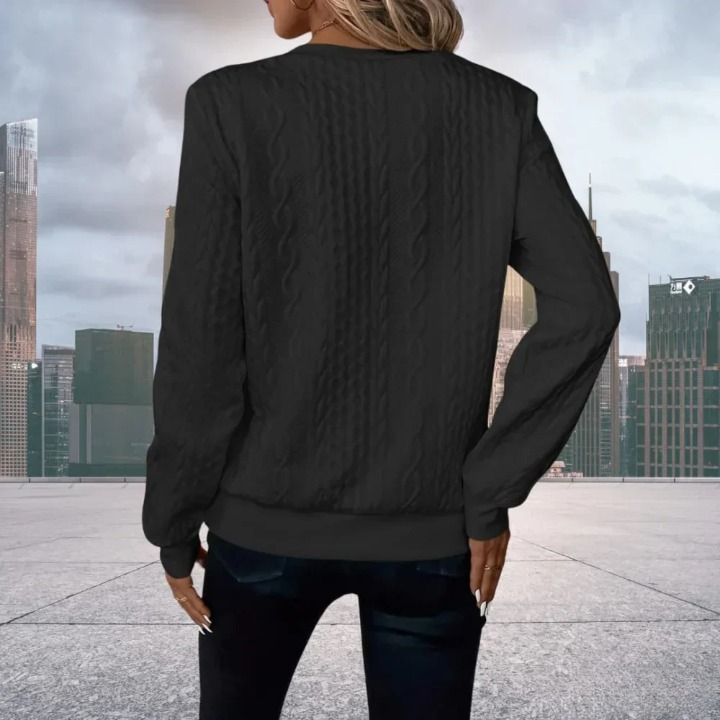 Women's Ring Zip Cable Knit Sweatshirt