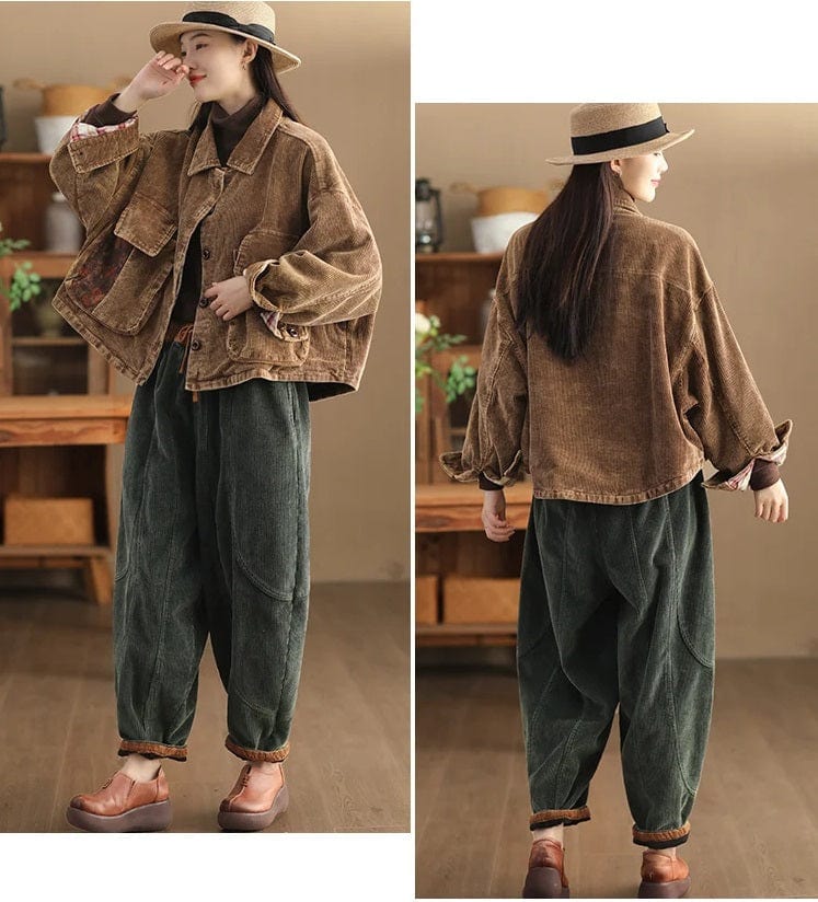 Women's Corduroy Harem Trousers