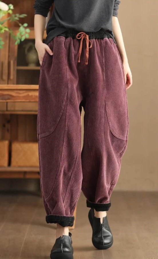 Women's Corduroy Harem Trousers