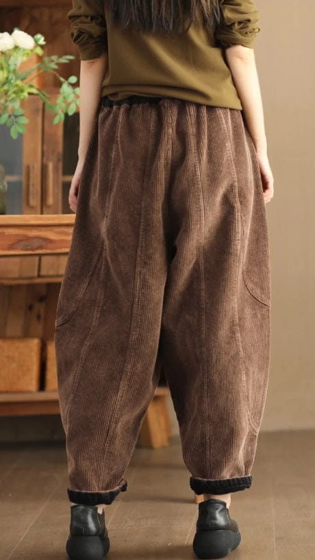 Women's Corduroy Harem Trousers