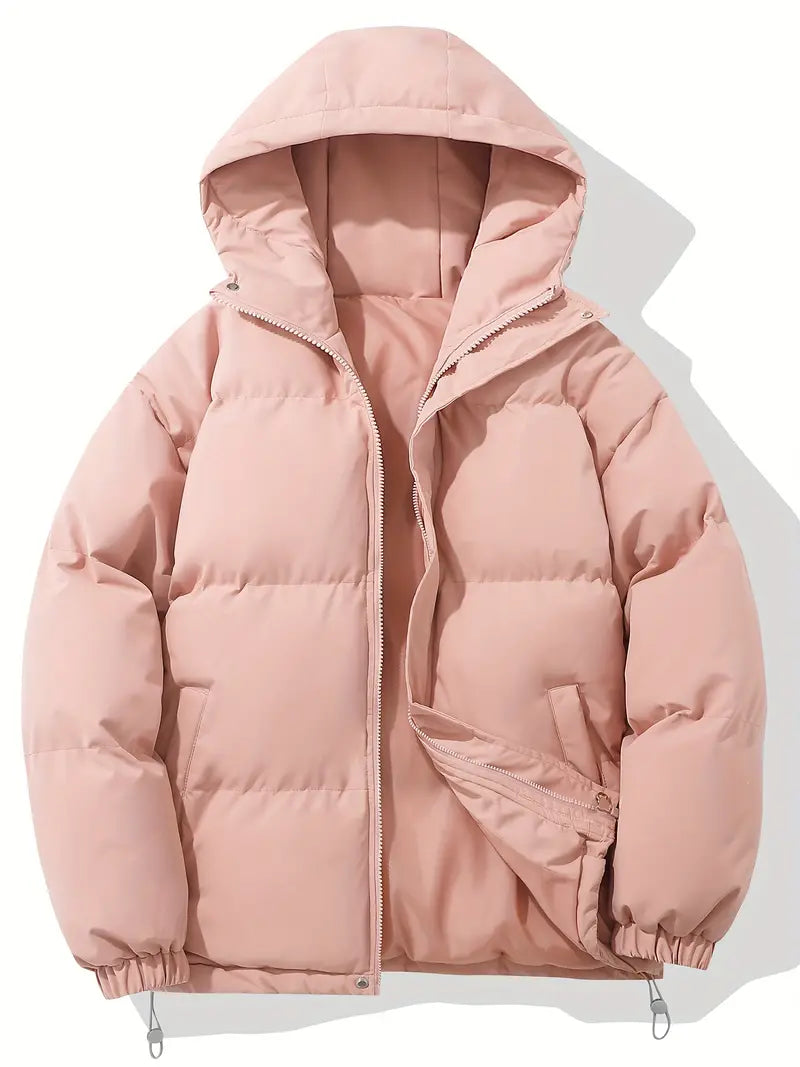 Women's Hooded Puffer Jacket with Zip in 8 Colors