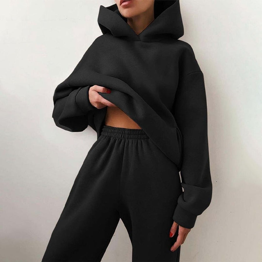 Women's Hoodie and Jogger Set with Elastic Waist for Cosy Days