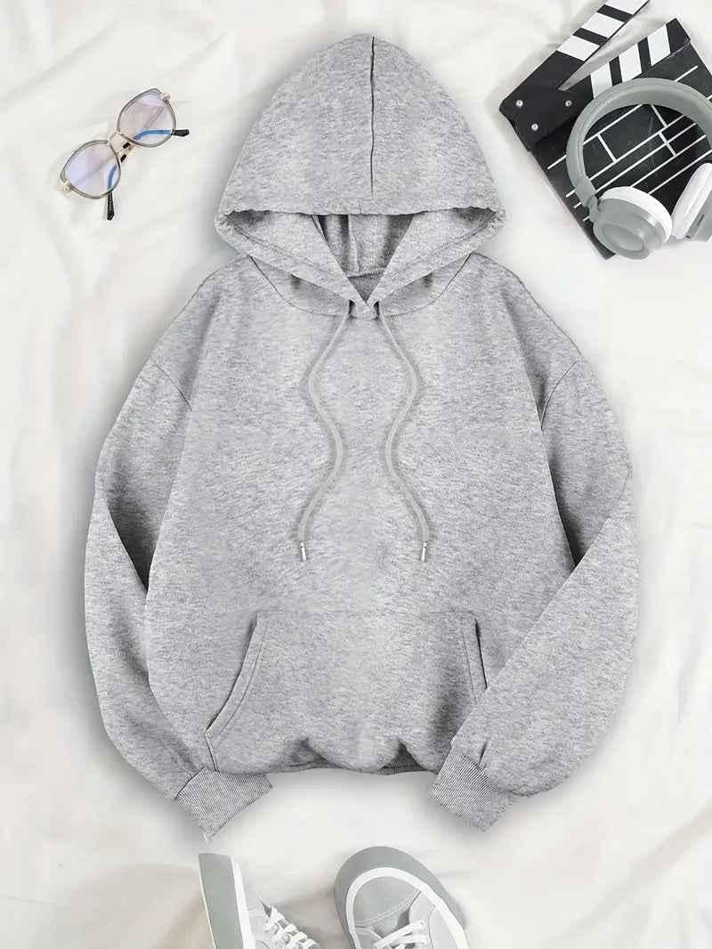 Women's leopard star hoodie in grey laid flat – front view