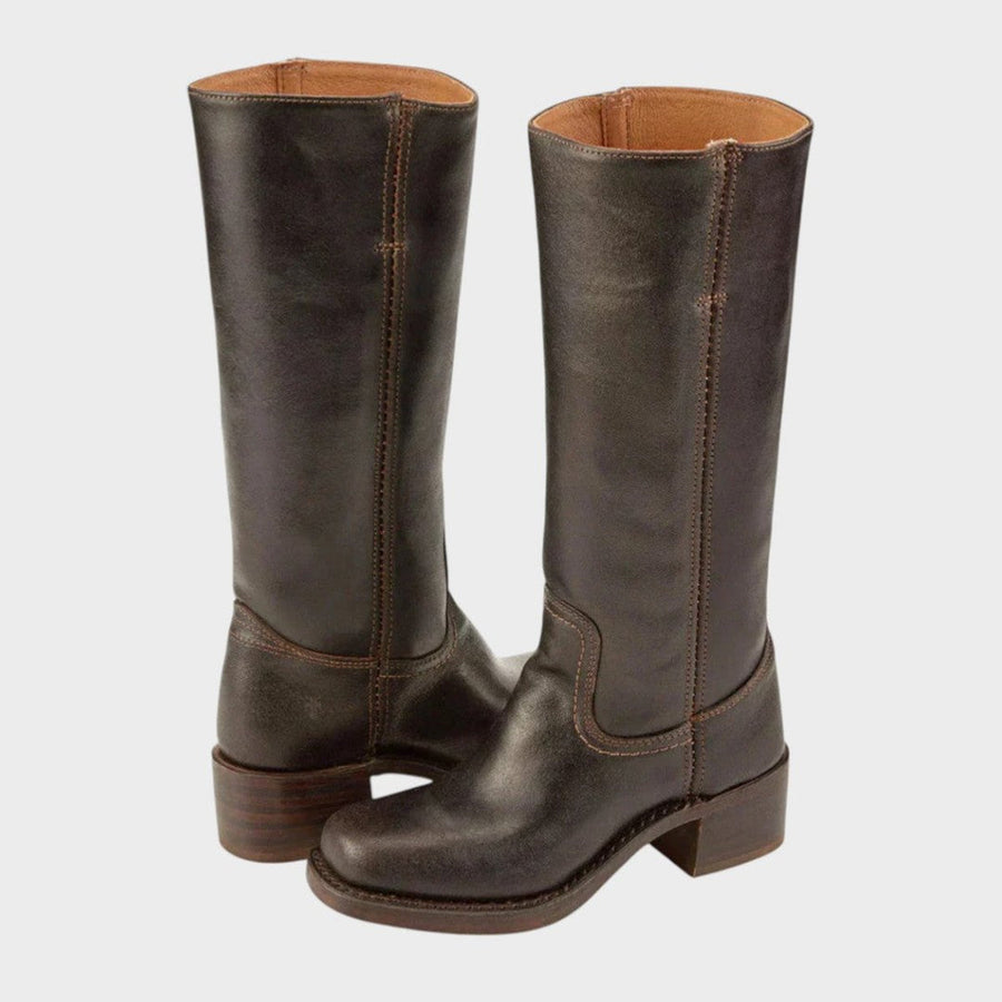 Women's Knee-High Western Boots with Block Heel in 5 Colors for Autumn Days