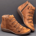 Women's Lace-Up Wedge Ankle Boots in brown