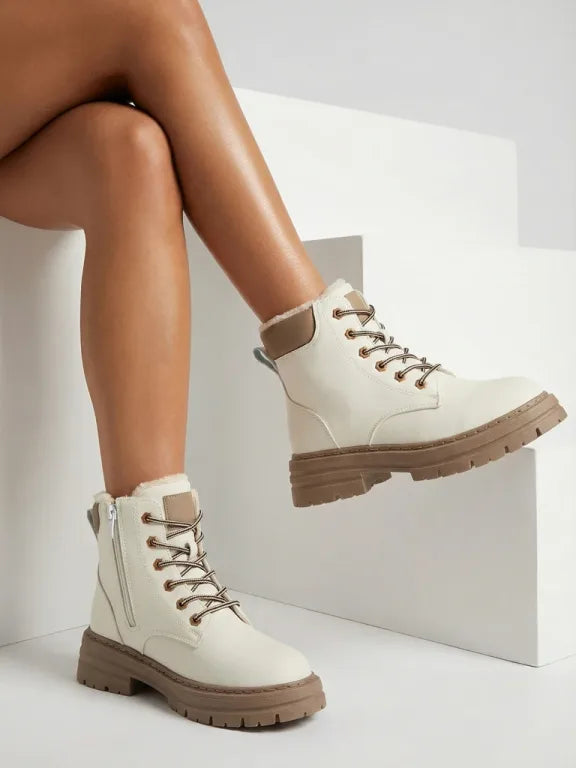 Women's Lined Lace-Up Ankle Boots