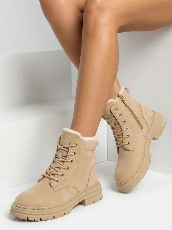 Women's Lined Lace-Up Ankle Boots