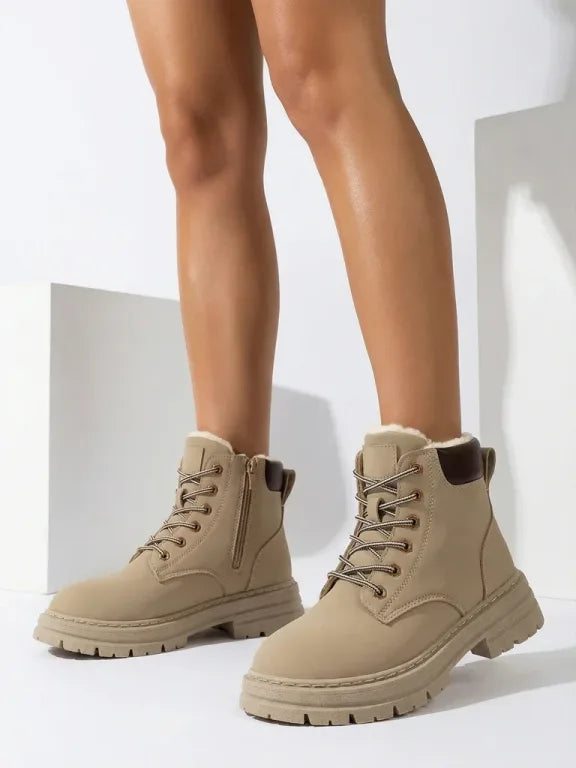 Women's Lined Lace-Up Ankle Boots