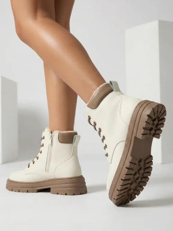 Women's Lined Lace-Up Ankle Boots
