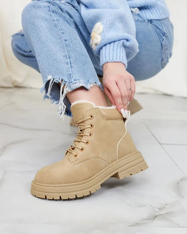 Women's Lined Lace-Up Ankle Boots