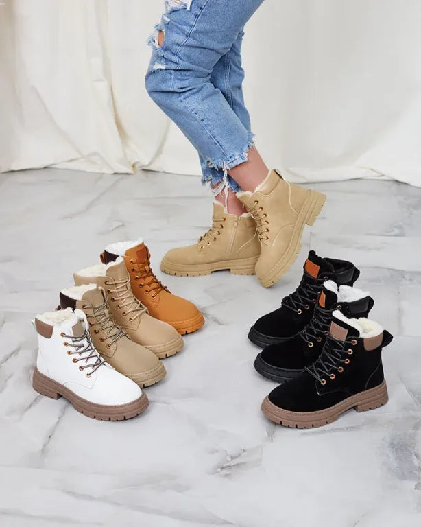 Women's Lined Lace-Up Ankle Boots