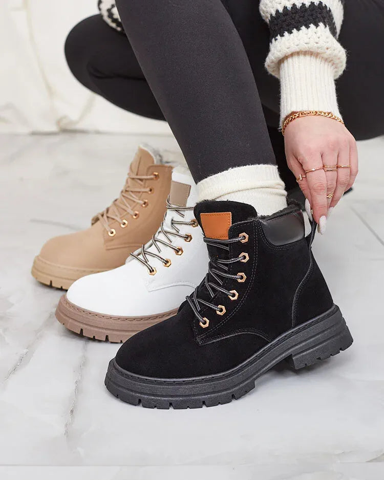 Women's Lined Lace-Up Ankle Boots