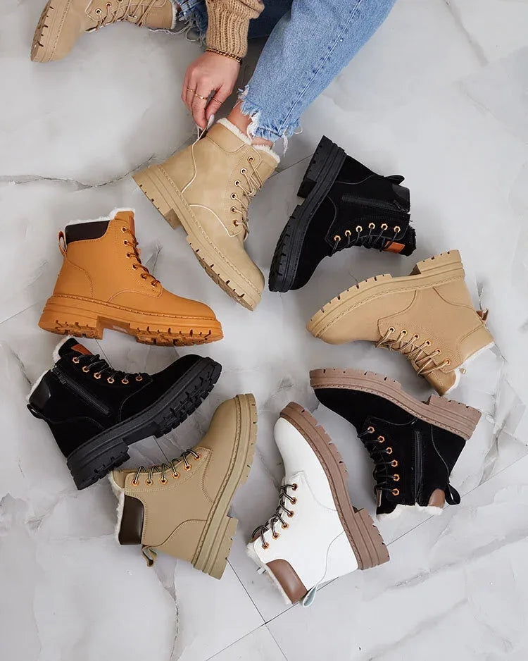 Women's Lined Lace-Up Ankle Boots