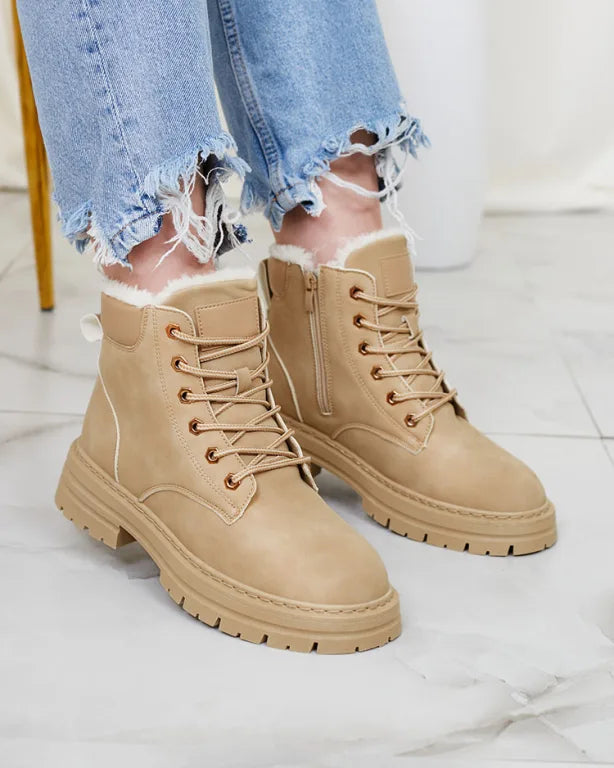 Women's Lined Lace-Up Ankle Boots