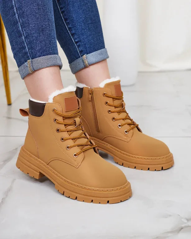 Women's Lined Lace-Up Ankle Boots