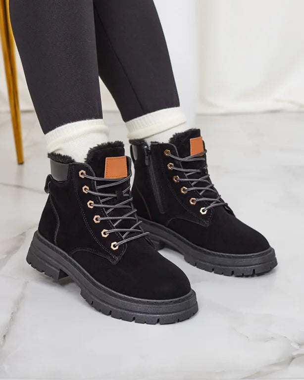 Women's Lined Lace-Up Ankle Boots