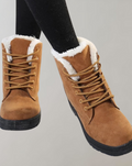 Women's Lined Lace-Up Snow Boots in brown