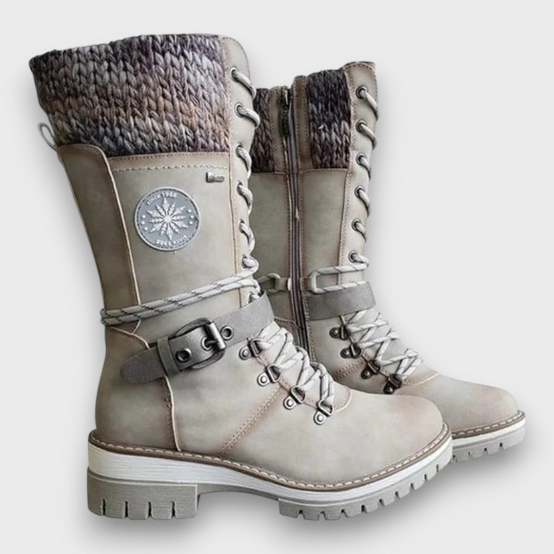 Women's Knit Cuff Winter Boots in light grey