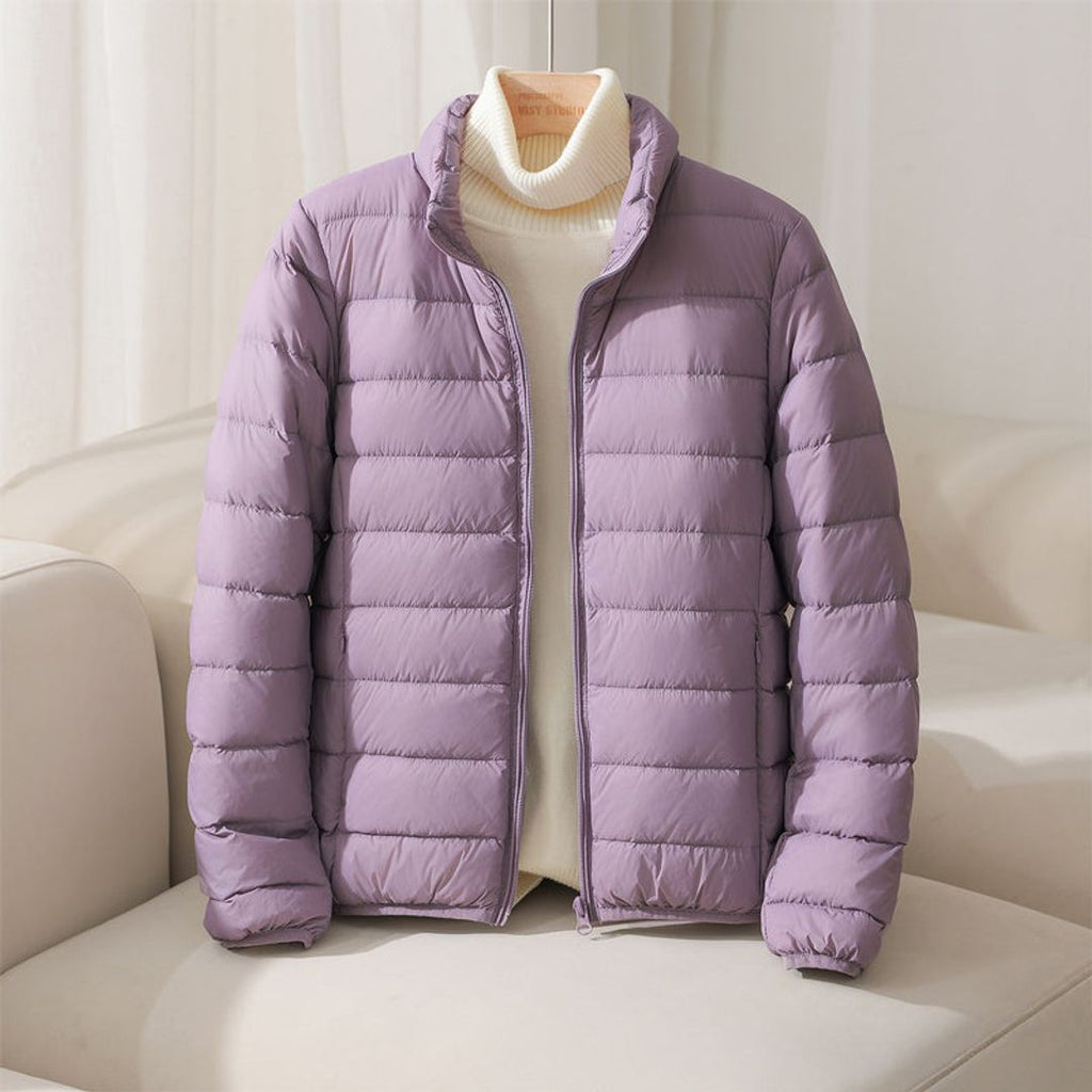 Women's lightweight quilted puffer jacket in lilac