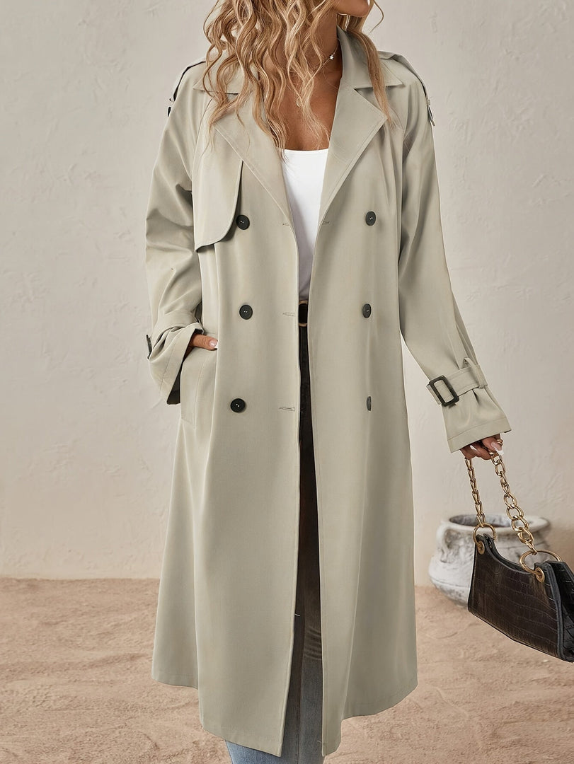 Women's Long Double-Breasted Trench Coat