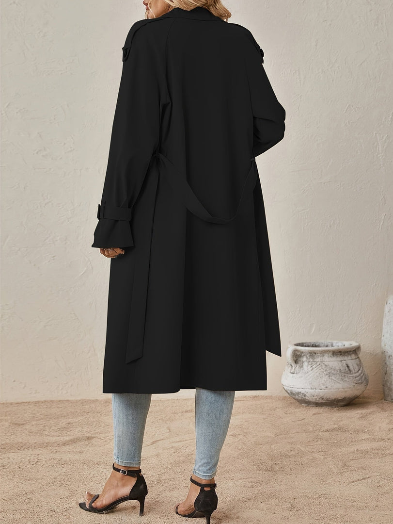 Women's Long Double-Breasted Trench Coat