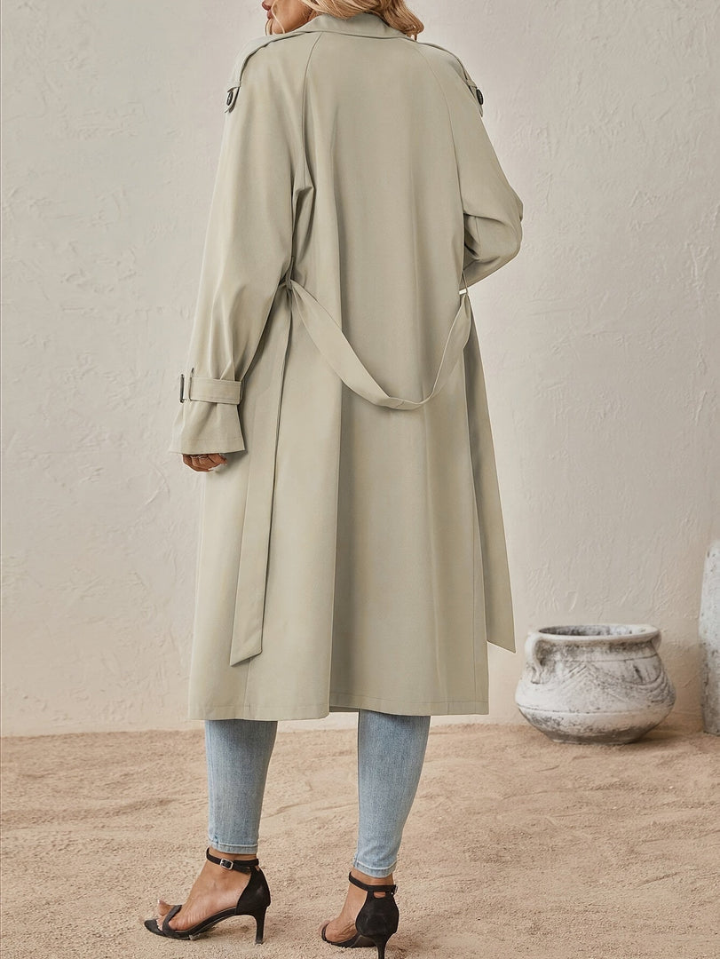Women's Long Double-Breasted Trench Coat