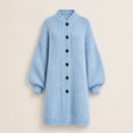 Women's Long Chunky Knit Cardigan in light blue