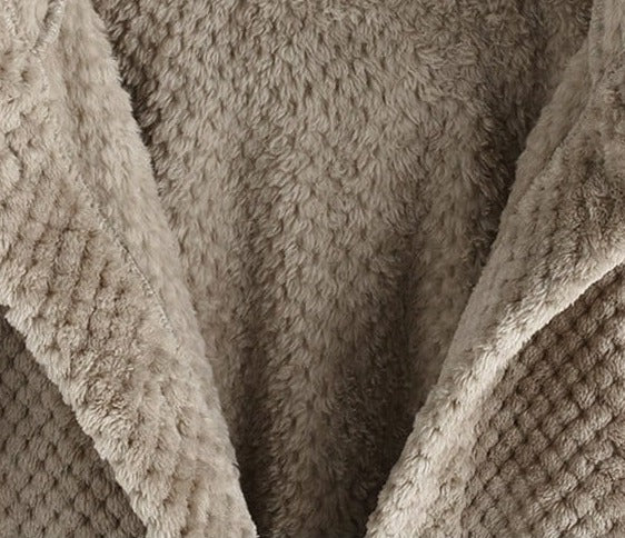 Close-up of the teddy fleece texture