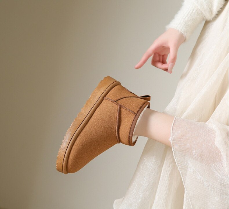 Women's Mini Winter Boots with Faux Fur Lining in 3 Colors for Cold Days