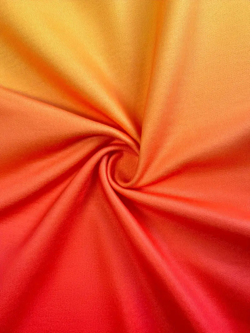Close-up of the orange ombre fabric