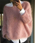 Women's Oversized Fluffy Sweater in pink