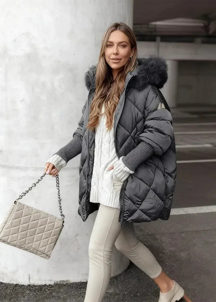 Women's Oversized Faux Fur Hood Puffer