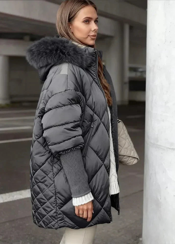 Women's Oversized Faux Fur Hood Puffer