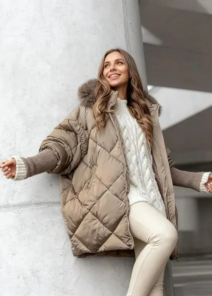 Women's Oversized Faux Fur Hood Puffer