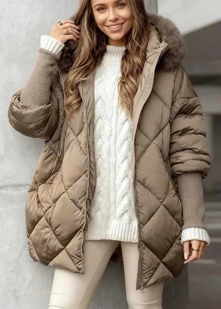 Women's Oversized Faux Fur Hood Puffer