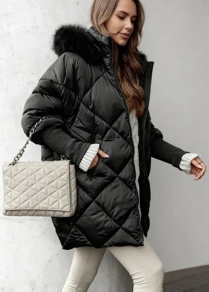 Women's Oversized Faux Fur Hood Puffer