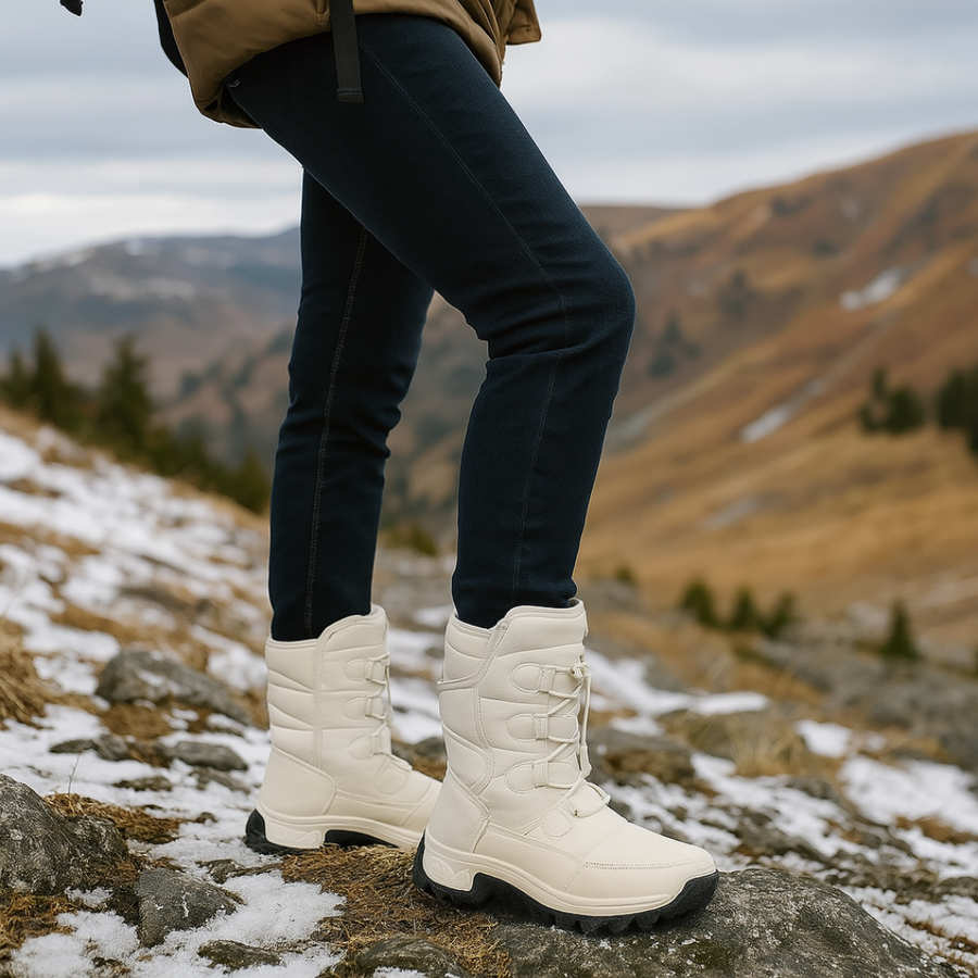 Women's Padded Winter Boots with Toggle Lace in 4 Colors for Snowy Days
