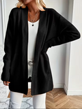 Women's Relaxed Open-Front Cardigan in black