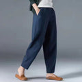 Women's Relaxed Tapered Trousers in dark blue