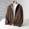 Women's Reversible Knit Zip Hoodie in brown grey