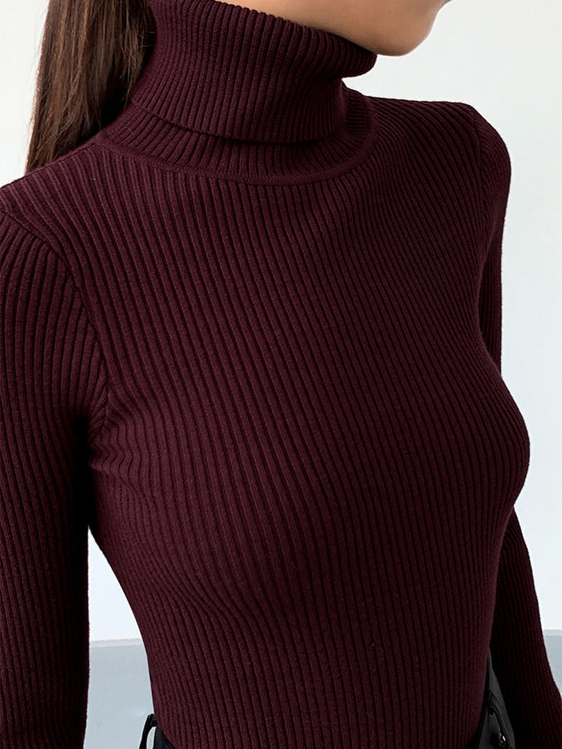 Women's Ribbed Turtleneck Top