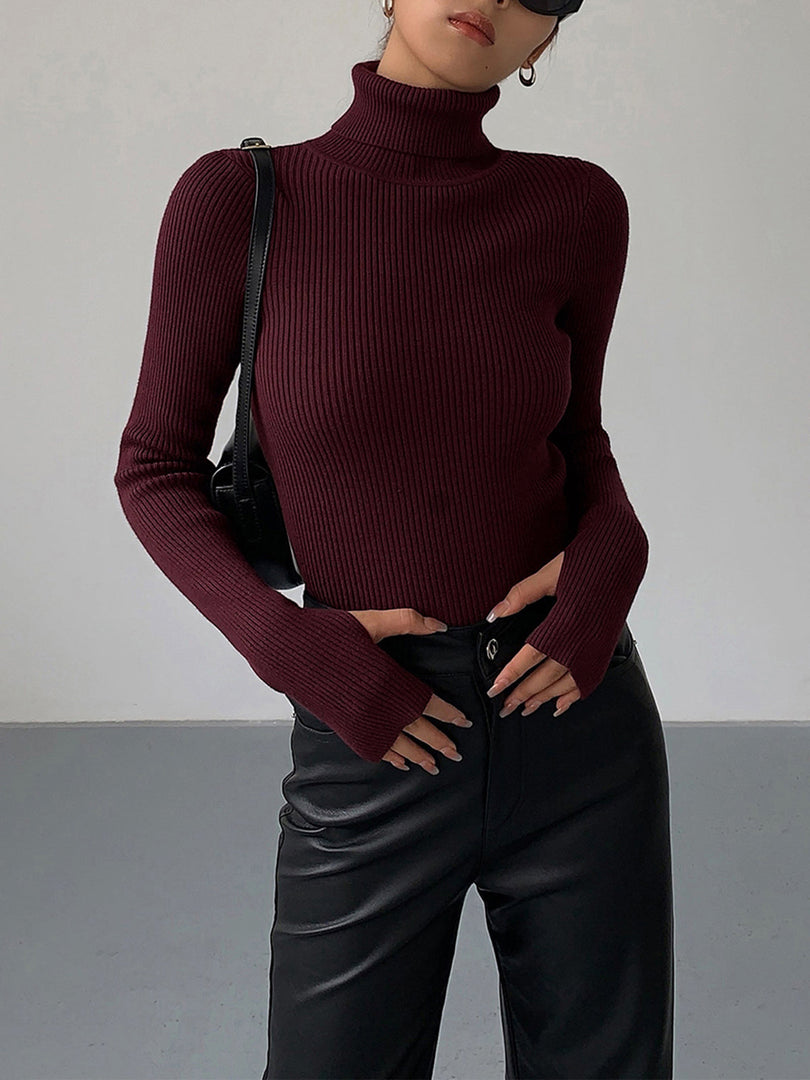 Women's Ribbed Turtleneck Top