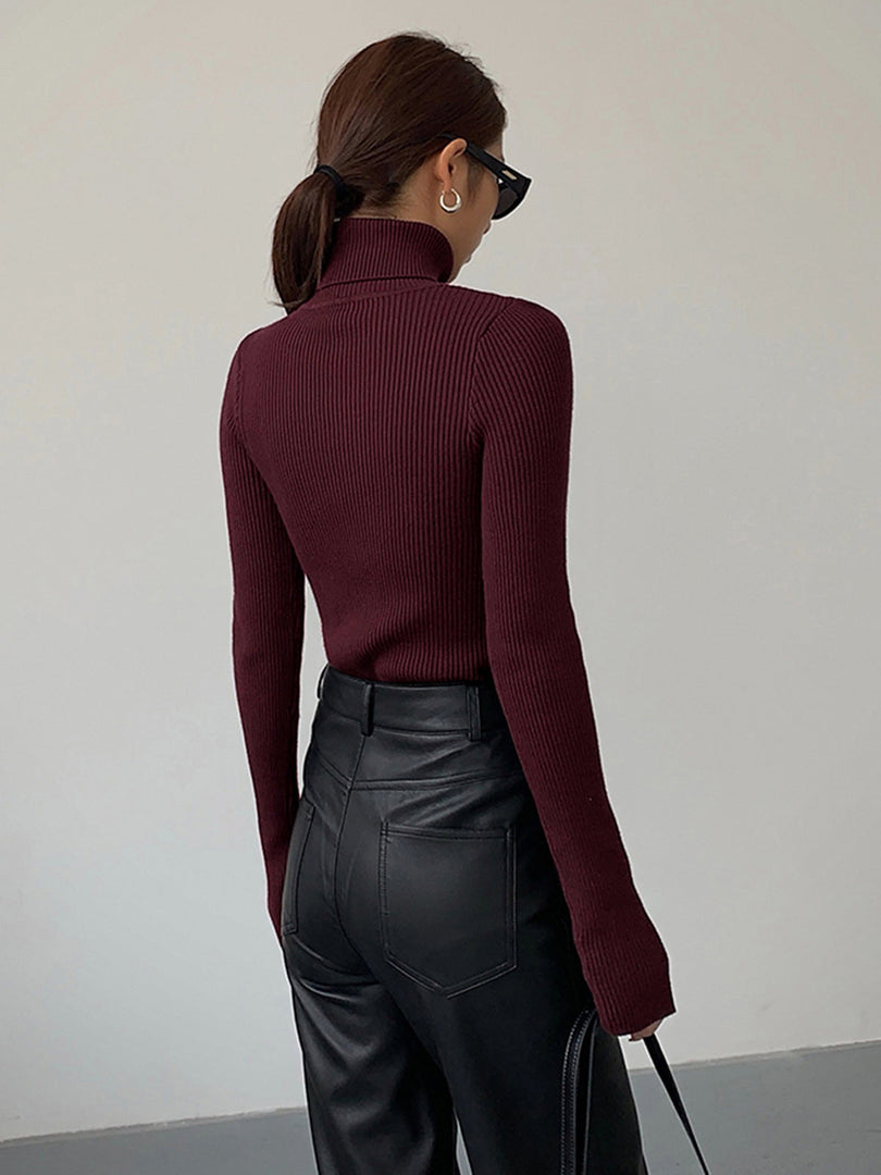 Women's Ribbed Turtleneck Top