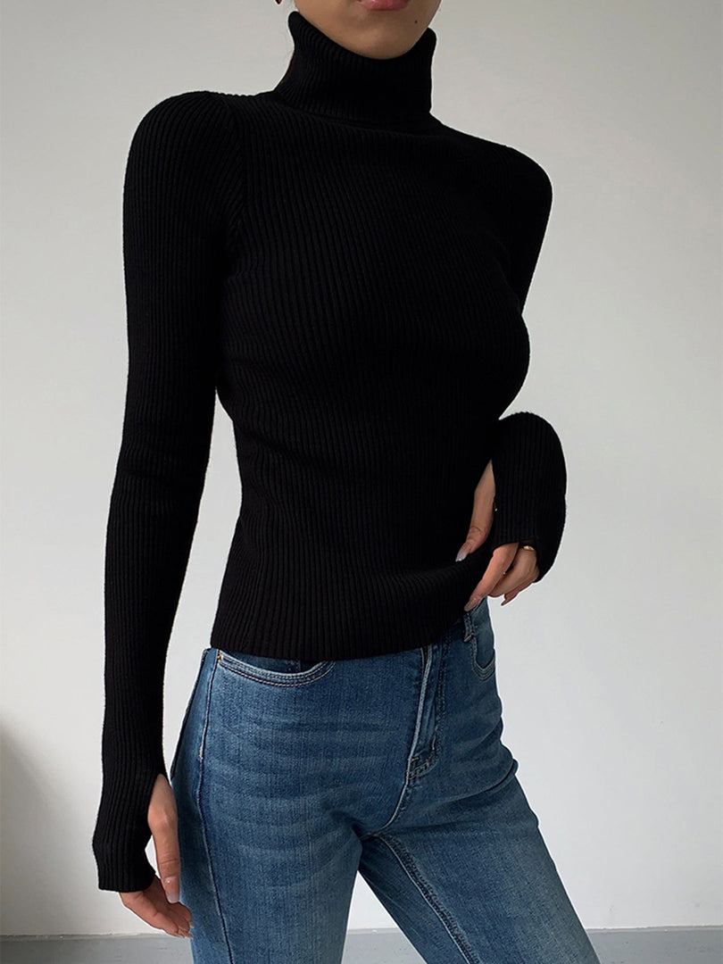 Women's Ribbed Turtleneck Top